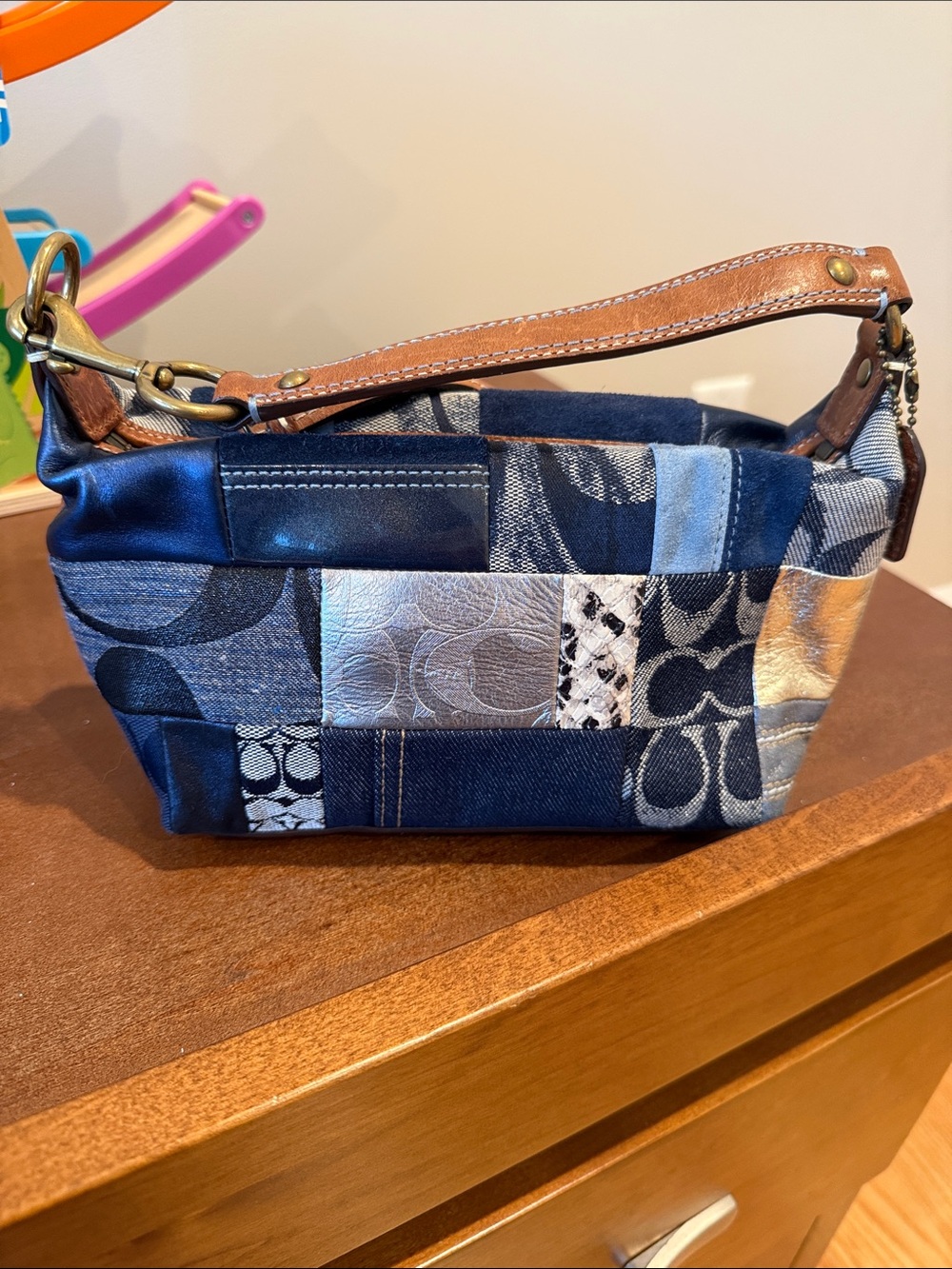 Coach Patchwork Denim and Leather purse  rare